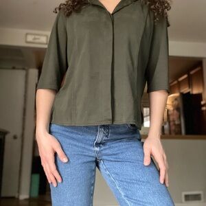 Vintage Olive Green Women's Top